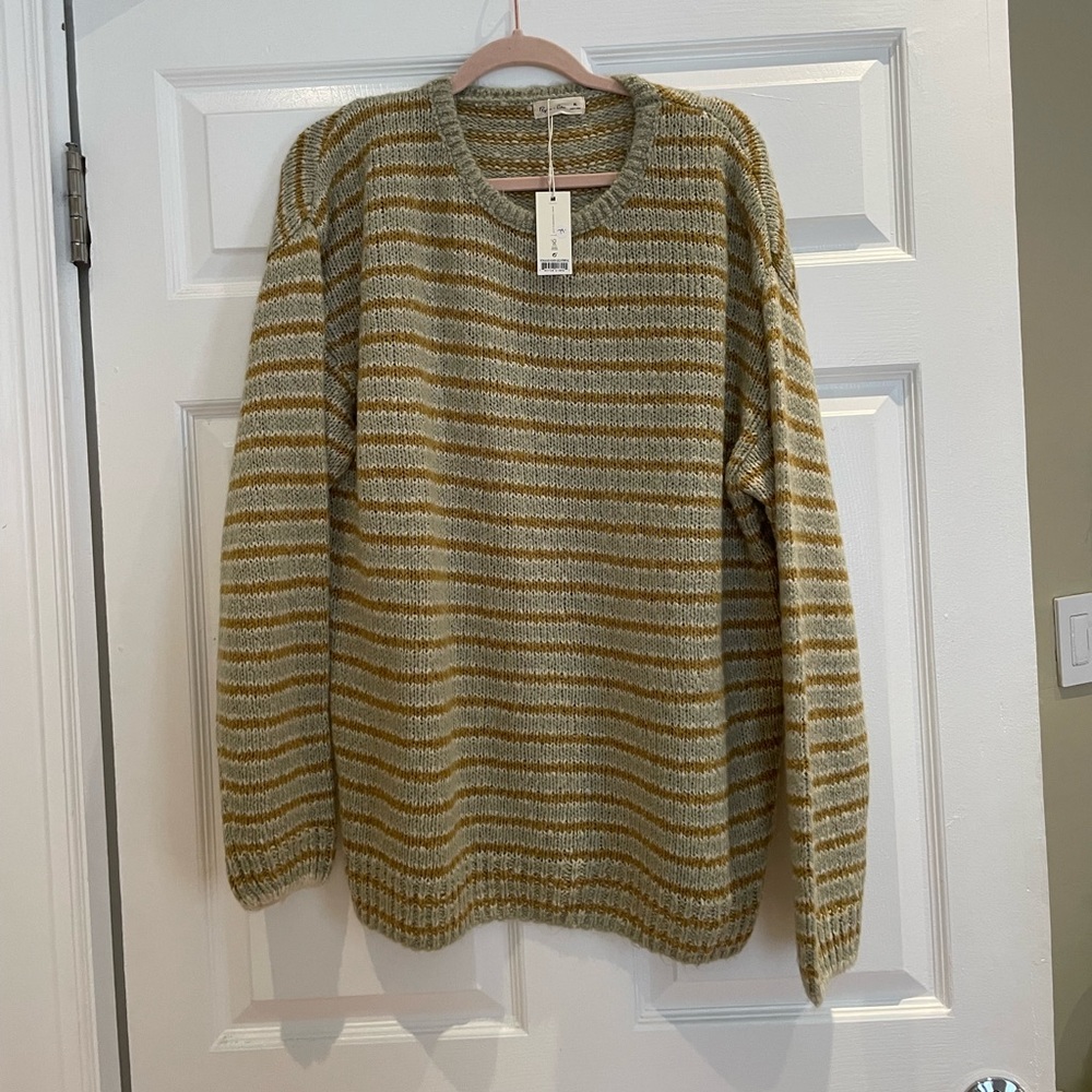 COPY - Never worn Rylee and Cru green and yellow striped sweater